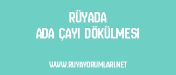 Rüyada Ada Çayı Dökülmesi