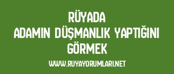 Rüyada Adamın Düşmanlık Yaptığını Görmek