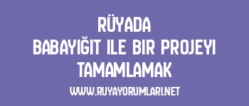 Rüyada Babayiğit ile Bir Projeyi Tamamlamak
