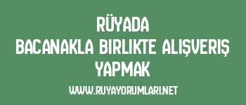 Rüyada Bacanakla Birlikte Alışveriş Yapmak