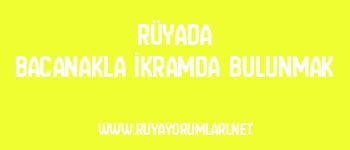 Rüyada Bacanakla İkramda Bulunmak