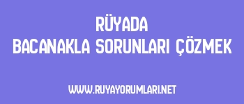 Rüyada Bacanakla Sorunları Çözmek