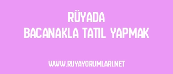 Rüyada Bacanakla Tatil Yapmak