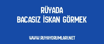 Rüyada Bacasız İskan Görmek