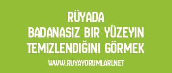Rüyada Badanasız Bir Yüzeyin Temizlendiğini Görmek