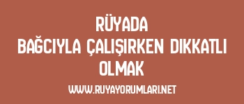 Rüyada Bağcıyla Çalışırken Dikkatli Olmak