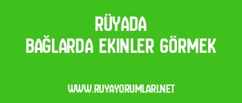 Rüyada Bağlarda Ekinler Görmek