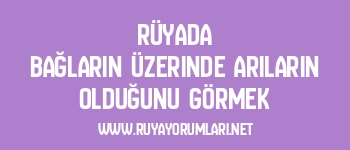Rüyada Bağların Üzerinde Arıların Olduğunu Görmek