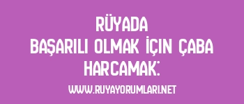 Rüyada Başarılı Olmak İçin Çaba Harcamak: