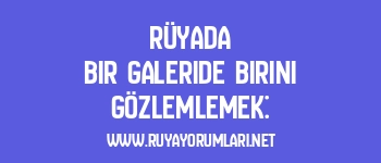 Rüyada Bir Galeride Birini Gözlemlemek: