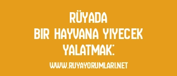Rüyada Bir Hayvana Yiyecek Yalatmak: