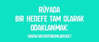 Rüyada Bir Hedefe Tam Olarak Odaklanmak: