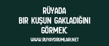 Rüyada Bir Kuşun Gakladığını Görmek: