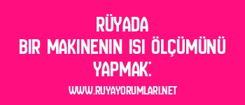 Rüyada Bir Makinenin Isı Ölçümünü Yapmak: