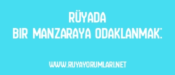 Rüyada Bir Manzaraya Odaklanmak: