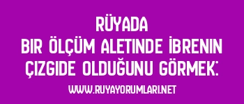 Rüyada Bir Ölçüm Aletinde İbrenin Çizgide Olduğunu Görmek: