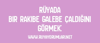 Rüyada Bir Rakibe Galebe Çaldığını Görmek: