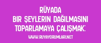 Rüyada Bir Şeylerin Dağılmasını Toparlamaya Çalışmak: