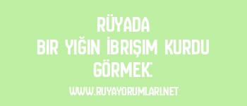 Rüyada Bir Yığın İbrişim Kurdu Görmek:
