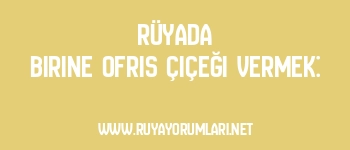 Rüyada Birine Ofris Çiçeği Vermek: