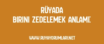 Rüyada Birini Zedelemek Anlamı: