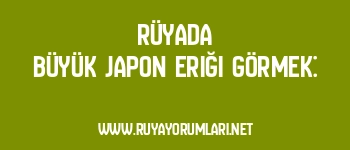Rüyada Büyük Japon Eriği Görmek: