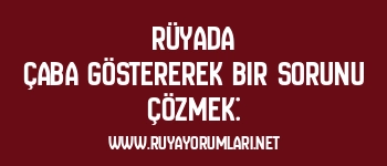 Rüyada Çaba Göstererek Bir Sorunu Çözmek: