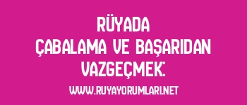 Rüyada Çabalama ve Başarıdan Vazgeçmek: