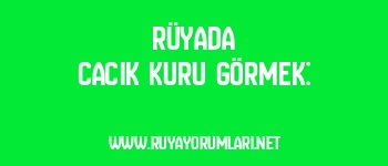 Rüyada Cacık Kuru Görmek: