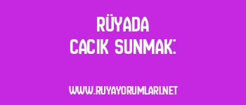 Rüyada Cacık Sunmak: