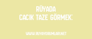 Rüyada Cacık Taze Görmek: