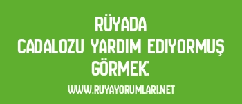 Rüyada Cadalozu Yardım Ediyormuş Görmek:
