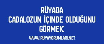Rüyada Cadalozun İçinde Olduğunu Görmek: