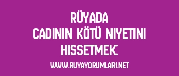 Rüyada Cadının Kötü Niyetini Hissetmek:
