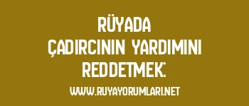 Rüyada Çadırcının Yardımını Reddetmek: