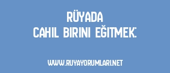 Rüyada Cahil Birini Eğitmek: