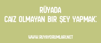 Rüyada Caiz Olmayan Bir Şey Yapmak: