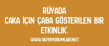 Rüyada Caka İçin Çaba Gösterilen Bir Etkinlik: