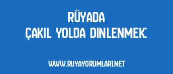 Rüyada Çakıl Yolda Dinlenmek: