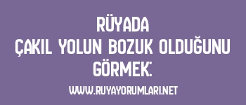 Rüyada Çakıl Yolun Bozuk Olduğunu Görmek: