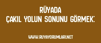 Rüyada Çakıl Yolun Sonunu Görmek: