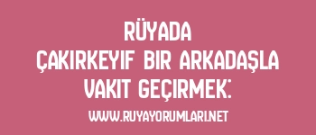 Rüyada Çakırkeyif Bir Arkadaşla Vakit Geçirmek: