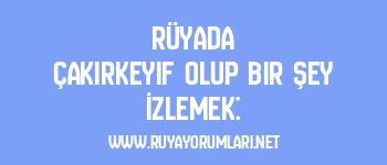Rüyada Çakırkeyif Olup Bir Şey İzlemek: