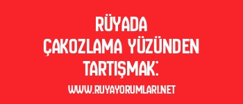 Rüyada Çakozlama Yüzünden Tartışmak: