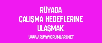 Rüyada Çalışma Hedeflerine Ulaşmak: