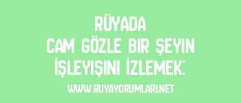 Rüyada Cam Gözle Bir Şeyin İşleyişini İzlemek: