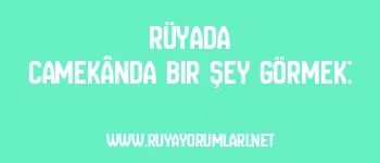 Rüyada Camekânda Bir Şey Görmek: