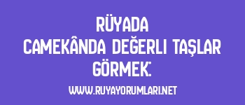Rüyada Camekânda Değerli Taşlar Görmek: