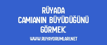 Rüyada Camianın Büyüdüğünü Görmek: