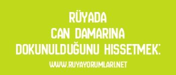 Rüyada Can Damarına Dokunulduğunu Hissetmek: